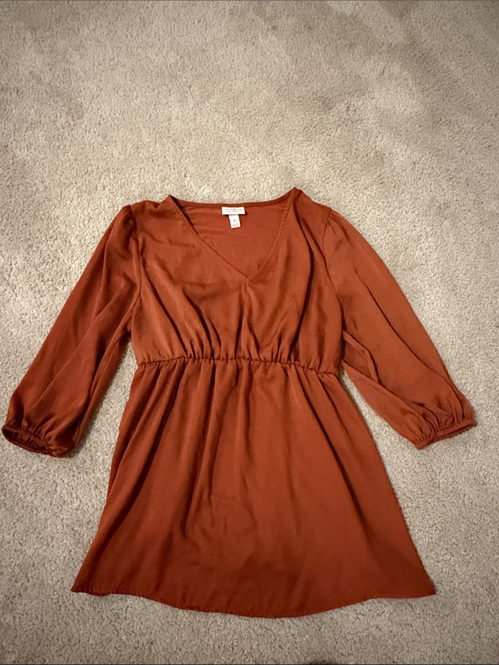 Isabel Maternity by Ingrid & Isabel Rust V-Neck Long Sleeve Maternity Shirt